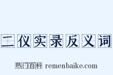 二仪实录反义词是什么意思的图片